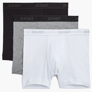 2xist Boxer Briefs 3-Pack — White, Gray & Black